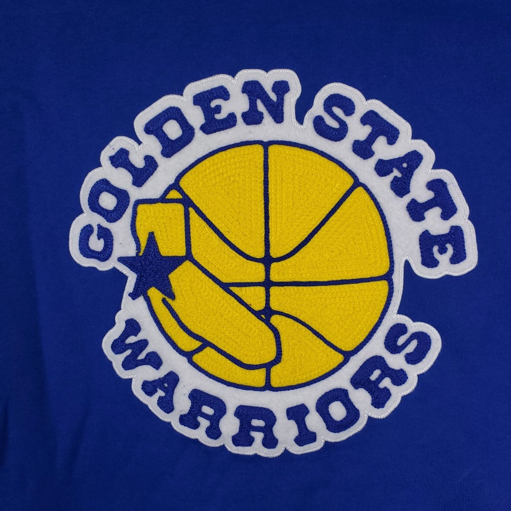 Golden State Warriors Mitchell & Ness NBA XL XLarge Hoodie Chenille Logo Art NWT - Picture 3 of 8